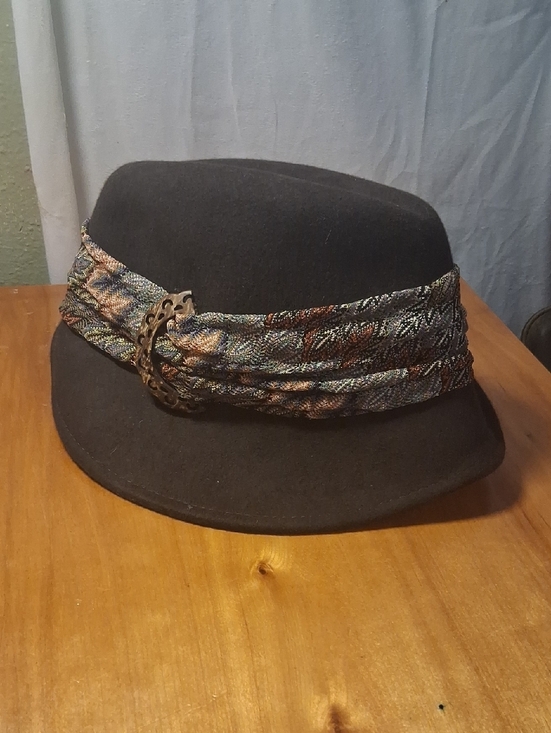 Accessories - Scala Wool Black  Fedora with Multicolor Woven Band